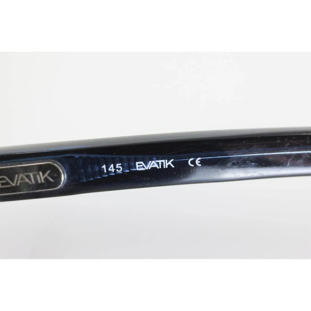 Evatik 9173 966 Blue Black Woodgrain Rectangular Eyeglass Frames 54-18-145 Mens